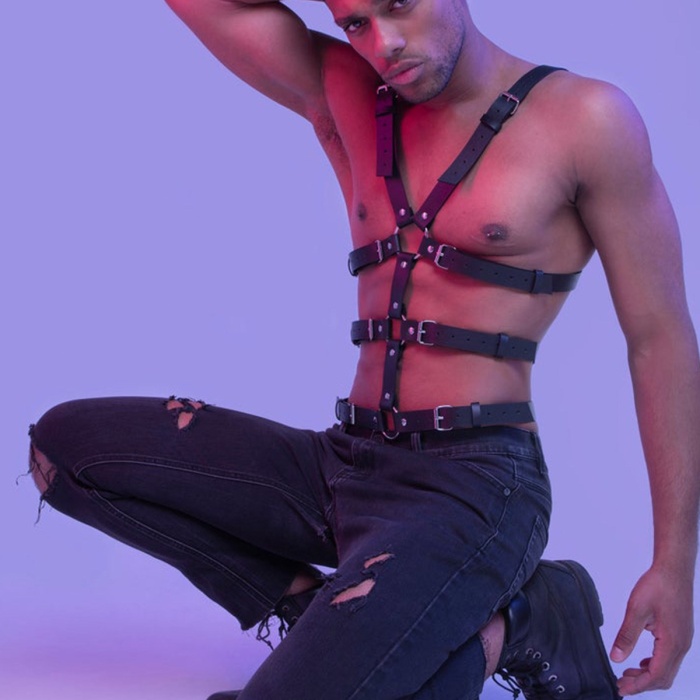 Özel Tasarım Deri Erkek Fantazi Harness 1163