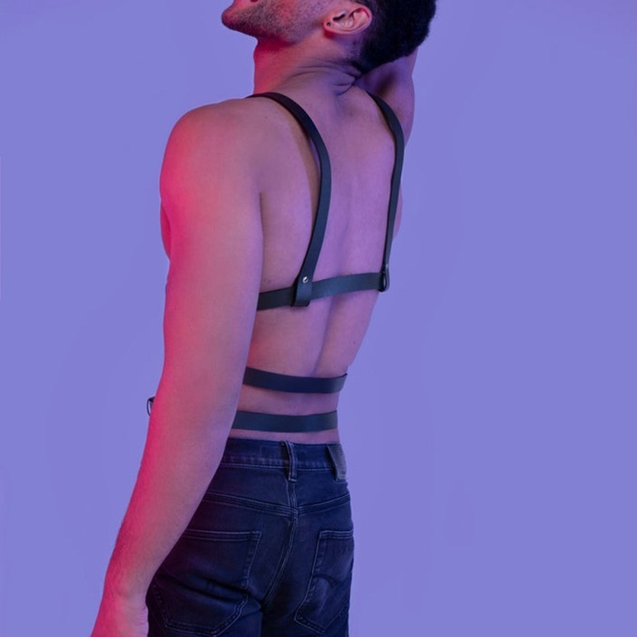 Özel Tasarım Deri Erkek Fantazi Harness 1163