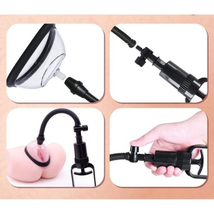 Censan Pussy Pump Premium Fun Çift Başlıklı Vajina &amp; Gööğüs Pompası