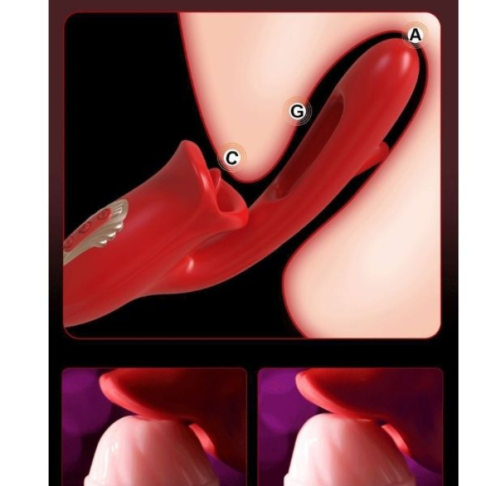 Censan Şarjlı 2 in 1 Klitoris ve G Noktası Vibratörü – Dil ve Dudak Hareketli, Güçlü Titreşimli