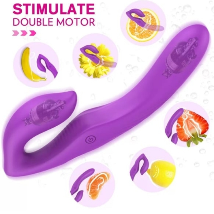 Censan Çift Titreşim Motorlu Strapless Giyilebilir Çift Taraflı Vibratör – 180° Bükülebilir, IPX7 Su Geçirmez