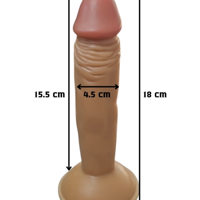 Gerçekçi Testissiz Melez Dildo 18 cm