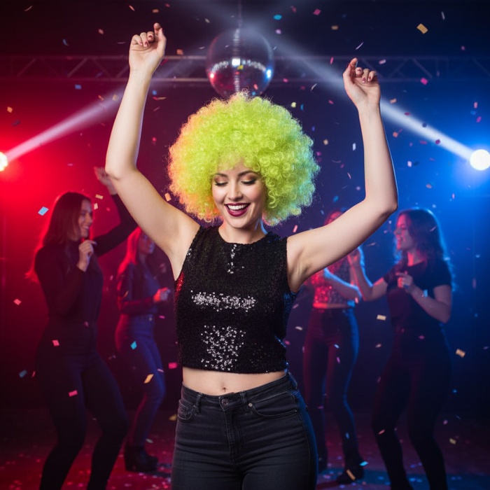 Animasyon Parti Ve Palyaço Peruğu - Neon Yeşil