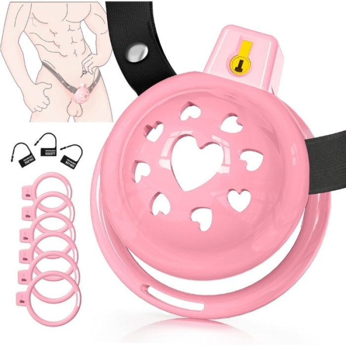 Censan Yumuşak Kalp Desenli Silikon Erkek Penis Kafesi