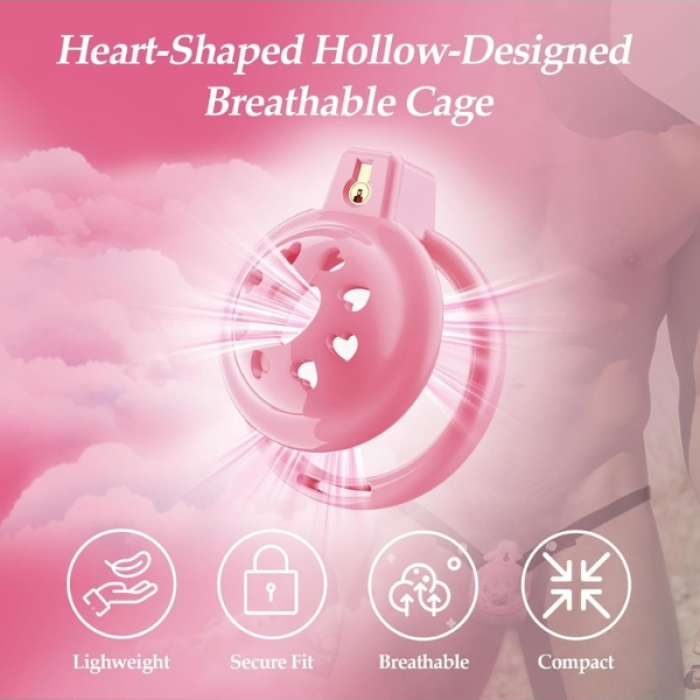 Censan Yumuşak Kalp Desenli Silikon Erkek Penis Kafesi