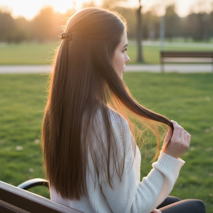 Fiber Sentetik Düz 8 Parça Çıt Çıt - Açık Kahve