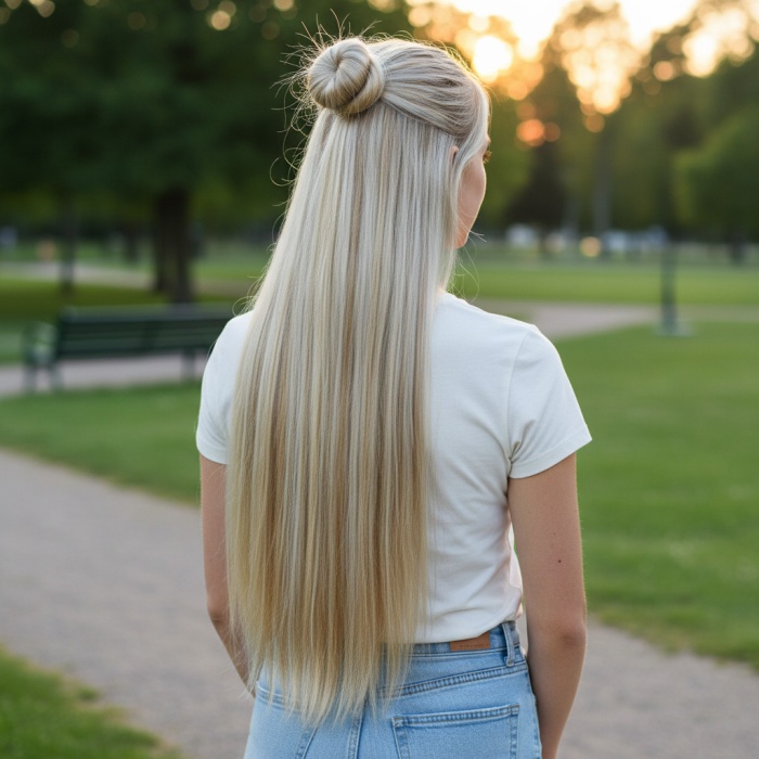 Fiber Sentetik Düz Yarım Ay + 2 Yan Çıt Çıt - Balköpüğü Platin Röfleli