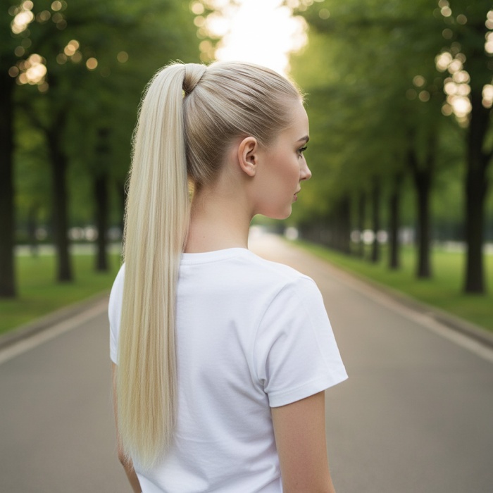 Bağlamalı Düz At Kuyruğu - Platin