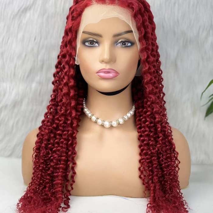 Gerçek Front Lace Tül Peruk - Kabarık Afro - Kızıl 70-75cm