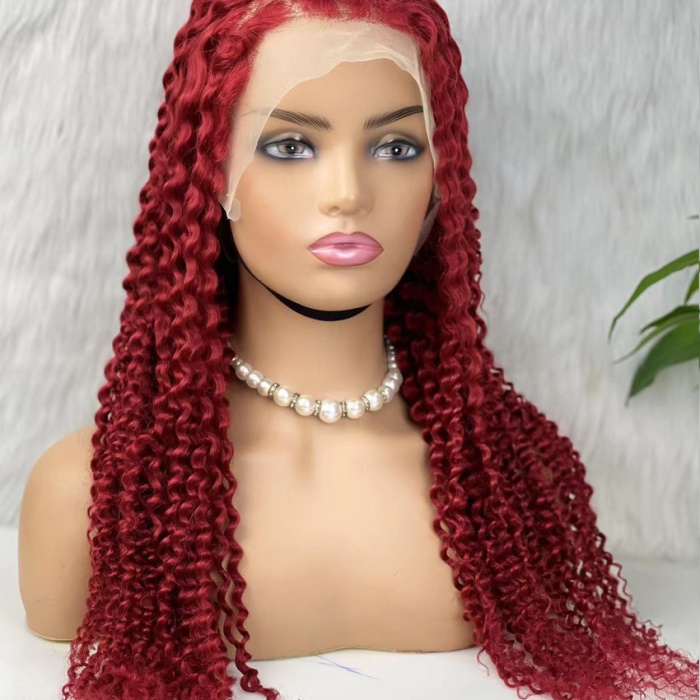 Gerçek Front Lace Tül Peruk - Kabarık Afro - Kızıl 70-75cm