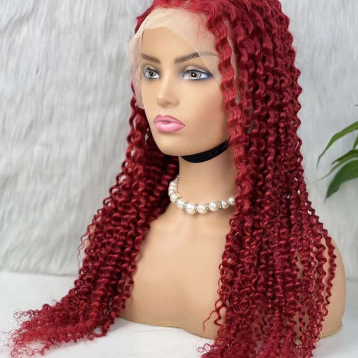 Gerçek Front Lace Tül Peruk - Kabarık Afro - Kızıl 70-75cm