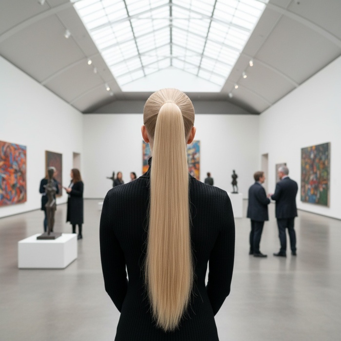 Tokalı Düz At Kuyruğu - Balköpüğü Beyaz Platin Röfleli