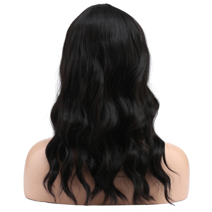 Dalgalı Kısa Perçemli Fiber Sentetik Peruk - Koyu Kestane