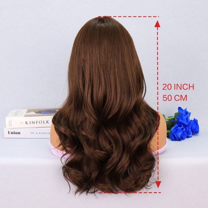 Kumral Önlerde Platin Işıltılı Dalgalı Tül Peruk