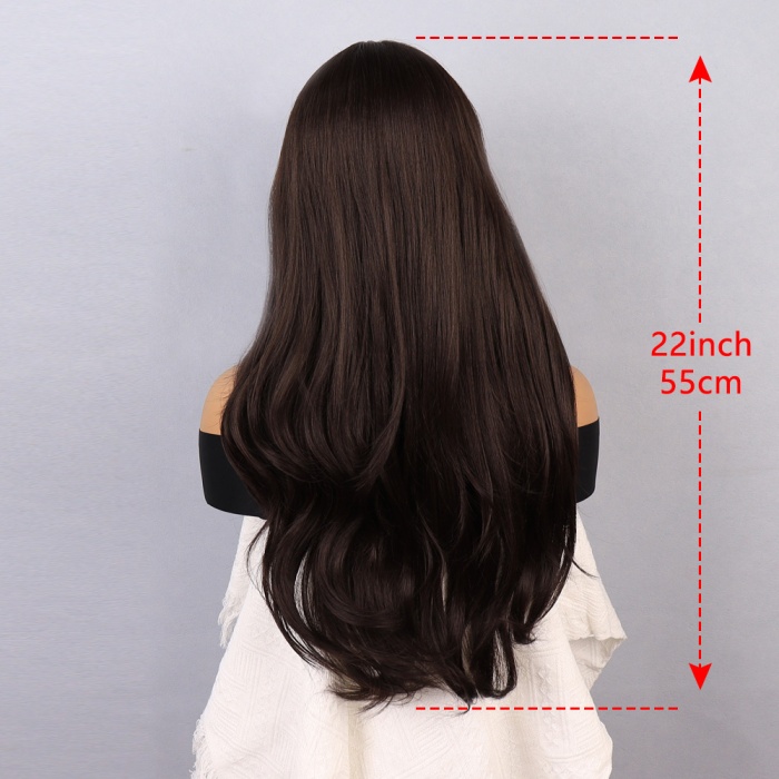 Kahverengi Perçemler Kızıl Işıltılı Tül Peruk