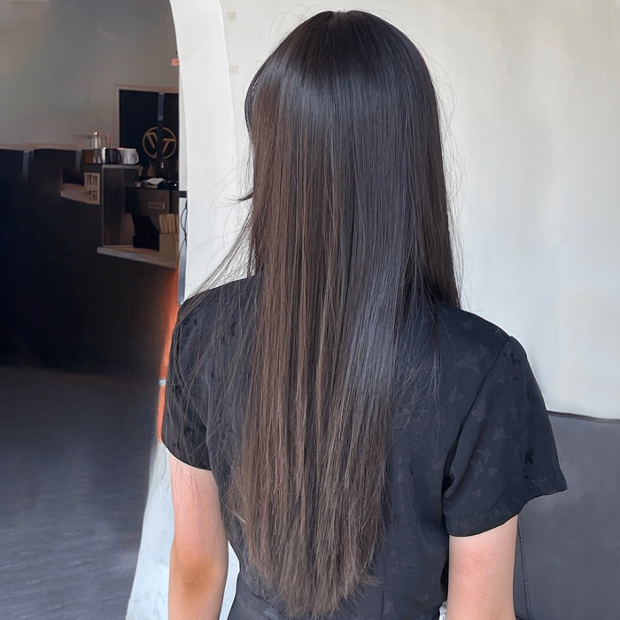 Sıcak Kahverengi Düz Tül Peruk