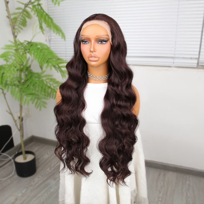 Kumral Ekstra Uzun Fiber Sentetik Dalgalı Tül Peruk