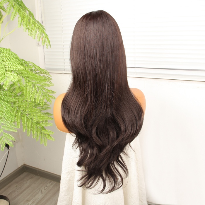 Kahve Karamel Fiber Sentetik Hafif Dalgalı Tül Peruk