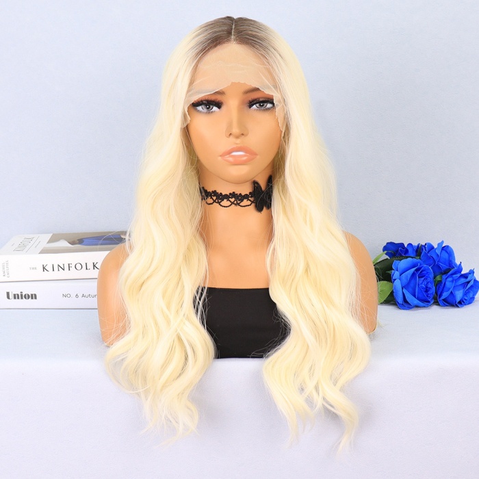 Kumral Platin Ombreli Fiber Sentetik Tül Peruk