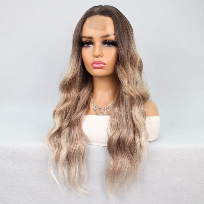 Kumral Platin Ombre Balköpüğü Röfleli Tül Peruk