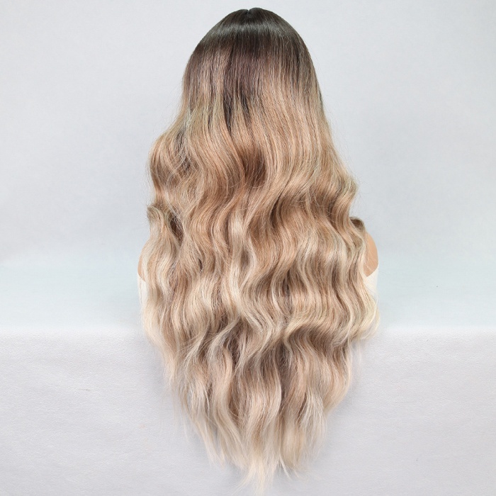 Kumral Platin Ombre Balköpüğü Röfleli Tül Peruk