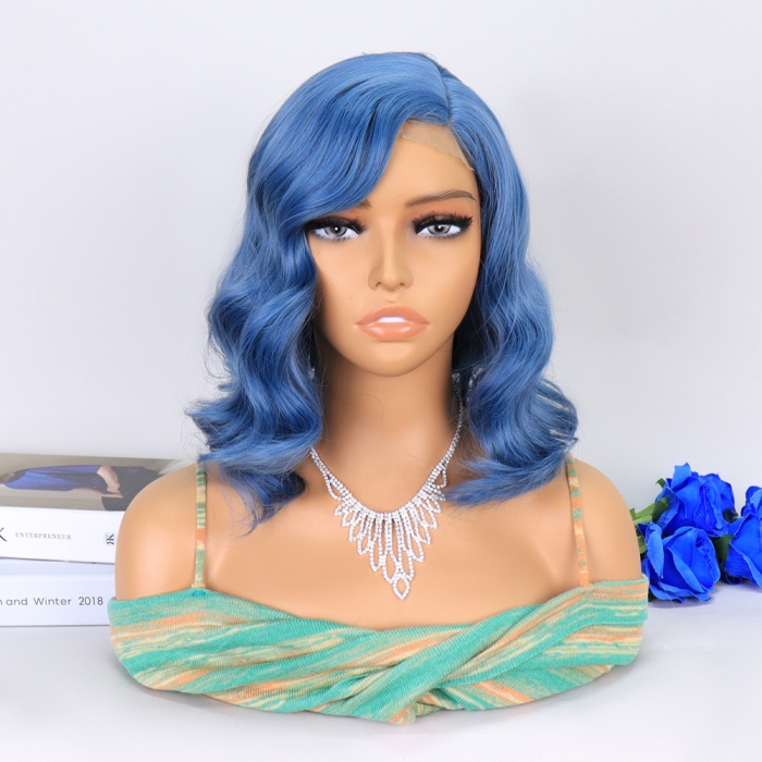 Açık Parlement Mavisi Yan Tül Peruk