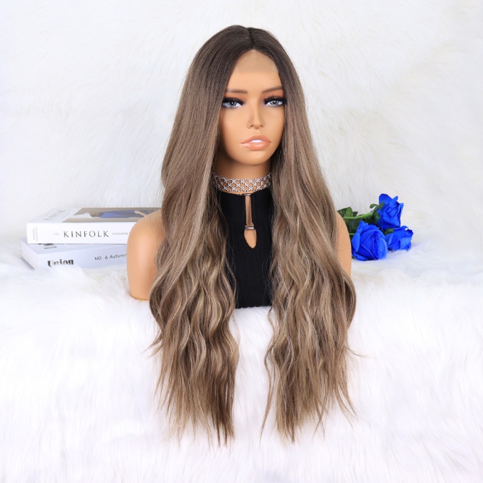 Kahverengi Kumral Ombreli Balköpüğü Işıltılı Tül Peruk