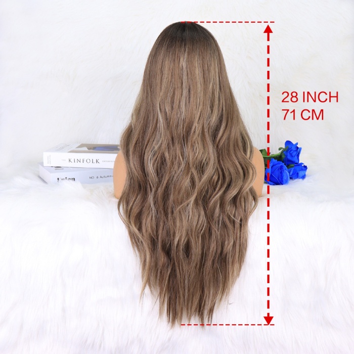 Kahverengi Kumral Ombreli Balköpüğü Işıltılı Tül Peruk