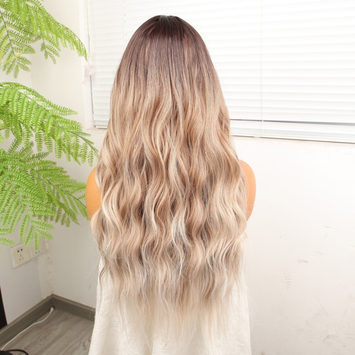 Kumral Beyaz Platin Ombre ve Röfleli Tül Peruk