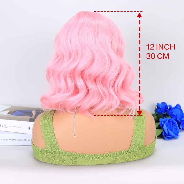 Şeker Pembe Yan Tül Peruk