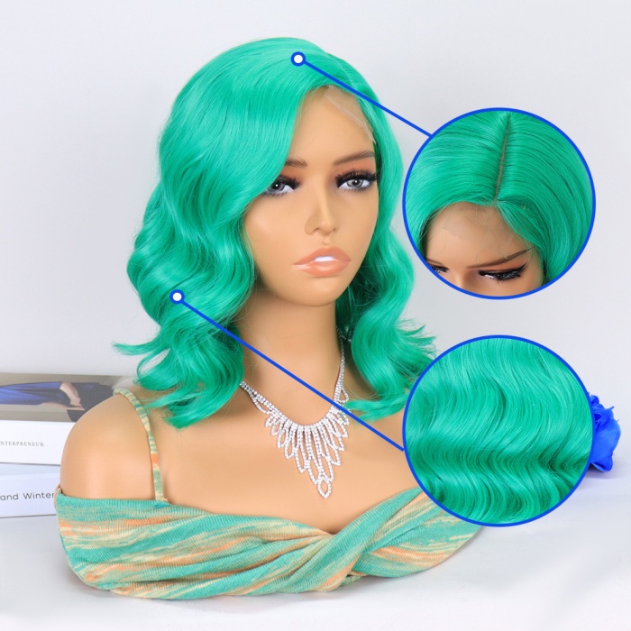 Açık Yeşil Yan Tül Peruk