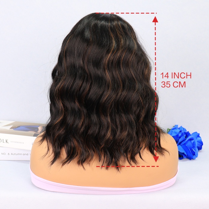 Siyah Karamel Işıltılı Fiber Sentetik Tül Peruk