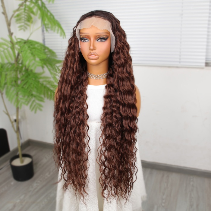 Kahve Karamel Ombreli Fiber Sentetik Tül Peruk