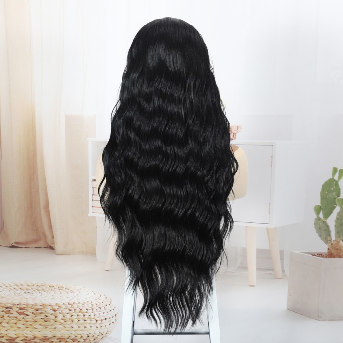 Siyah Bebek Saçlı Fiber Sentetik Tül Peruk