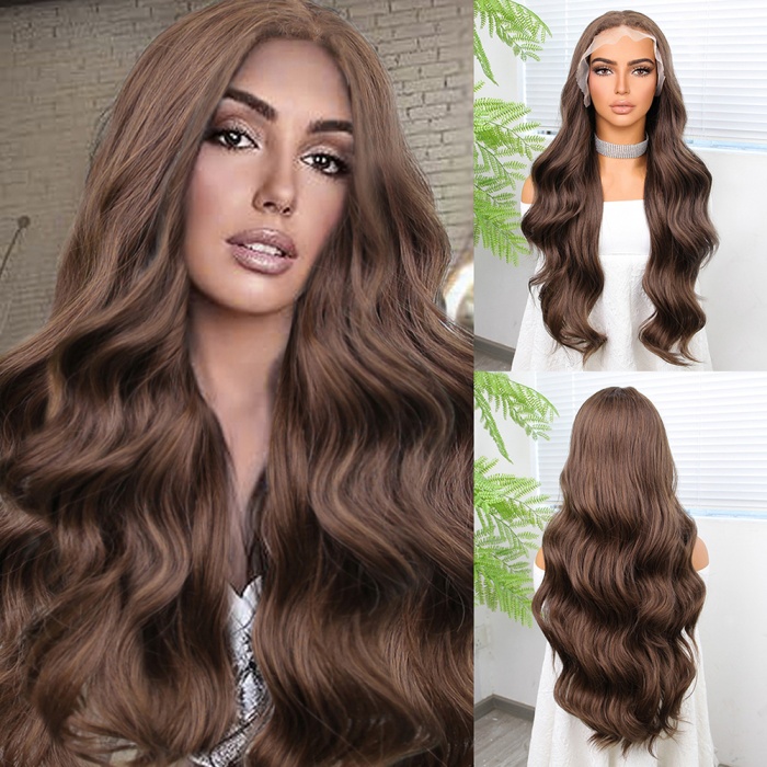 Bebek Kumralı Fiber Sentetik Geniş Dalgalı Tül Peruk