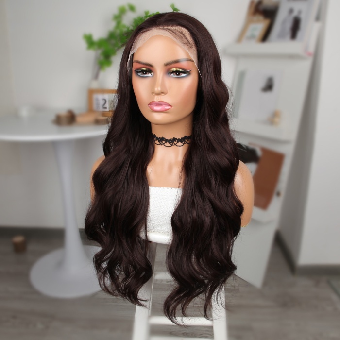 Kahve Karamel Fiber Sentetik Geniş Dalgalı Tül Peruk