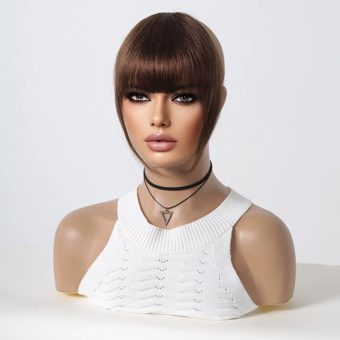 Yoğun Gerçek Saç Perçem - Kahverengi