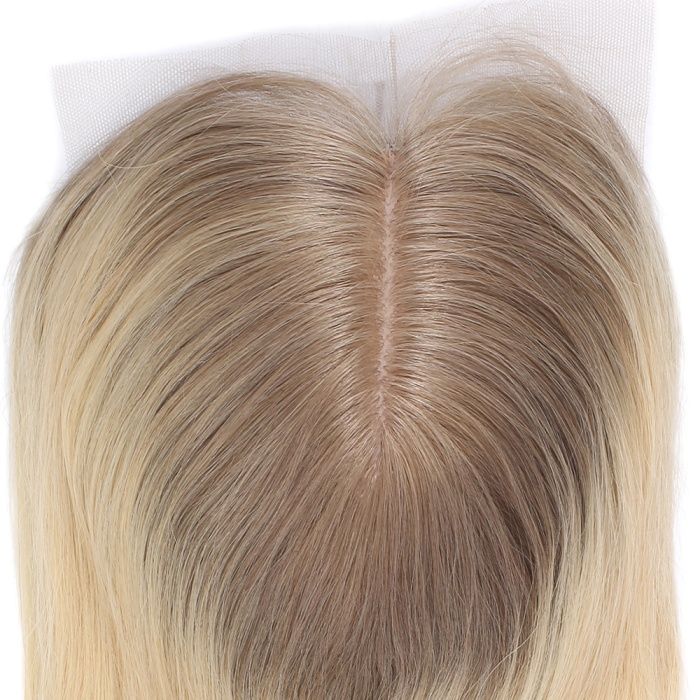 Ön Kısmı Ekstra Tül Rus Kumralı / Platin Ombreli Baby Taban Tepelik - 13x14cm