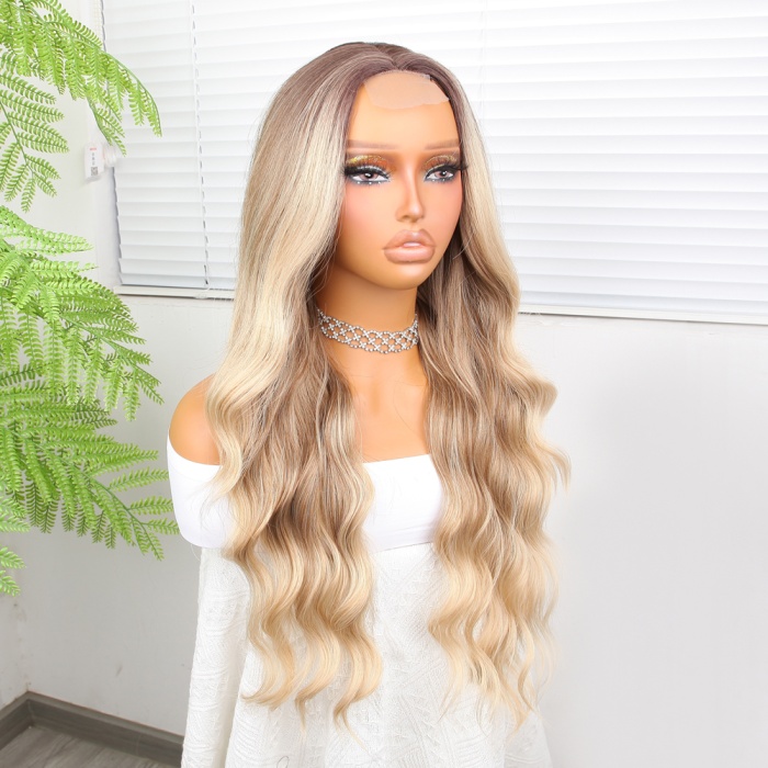 Rus Kumralı Platin ve Balköpüğü Ombreli Işıltılı Dalgalı Tül Peruk