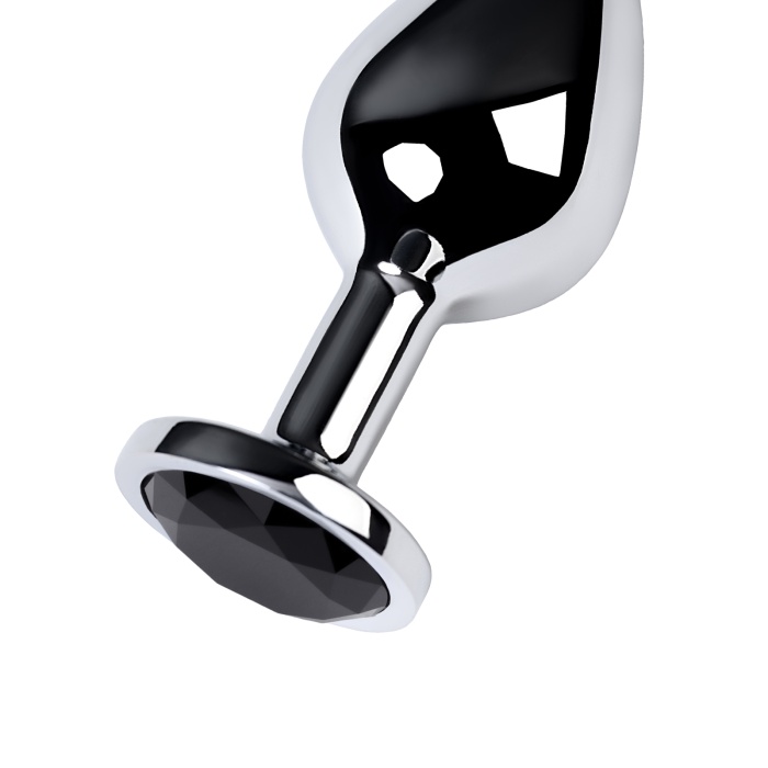 Metal by TOYFA Anal Plug, Metal, gümüş, siyah kristalli, 8 cm, Ø 3,4 cm, 85 g