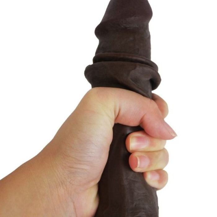 Censan Ultra Gerçekçi 24 Cm Brown Melez Kıkırdaklı Dildo
