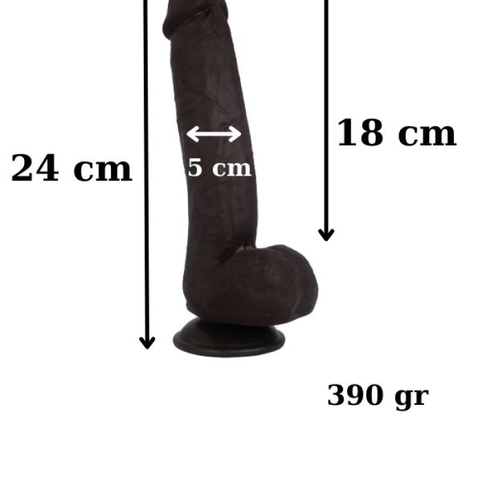 Censan Ultra Gerçekçi 24 Cm Model2 Brown Melez Kıkırdaklı Dildo
