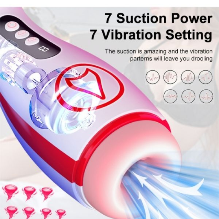 Censan FoxShow M50 – Vakumlu ve Titreşimli Şarjlı Oral Mastürbatör | 7 Fonksiyon | Su Geçirmez | USB Şarjlı