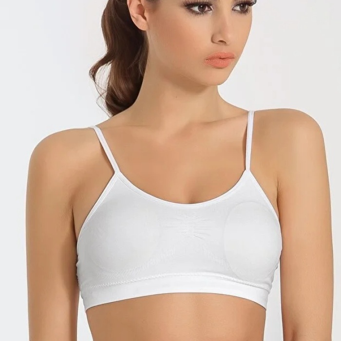 Kadın Ince Askılı Pedli Büstiyer Yarım Atlet Sütyen 3lü Set