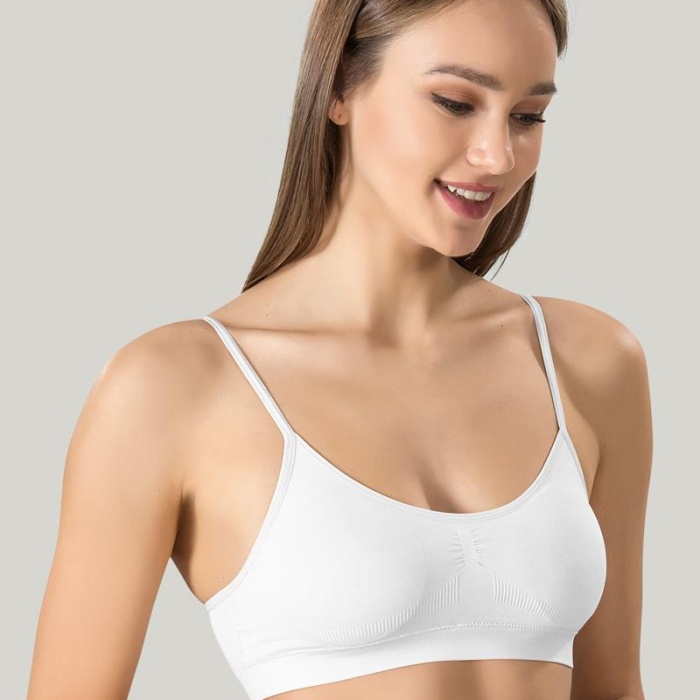 Kadın Ince Askılı Pedli Büstiyer Yarım Atlet Sütyen 3lü Set