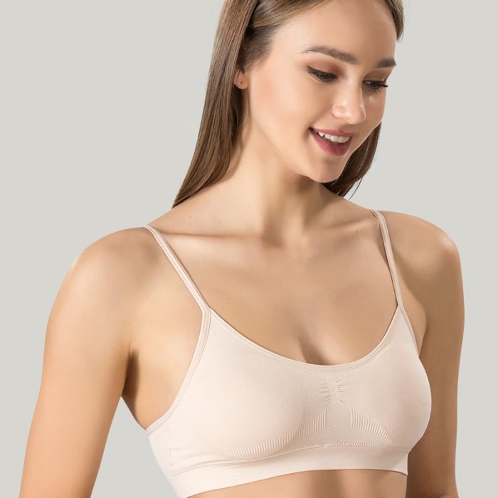 Kadın Ince Askılı Pedli Büstiyer Yarım Atlet Sütyen 3lü Set.
