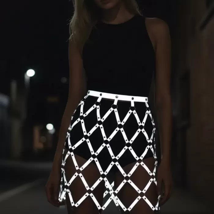 Reflektörlü Etek, Baklava Detaylı Etek, Parti Eteği - APFT694