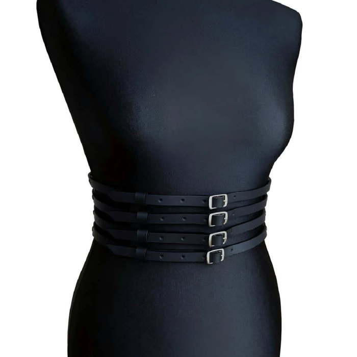 Deri Bayan Deri Dört Sırakı Bel Kemer - APFT910