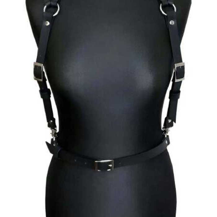 Seksi Deri Omuzdan Baglamalı Göğüs Harness - APFT916