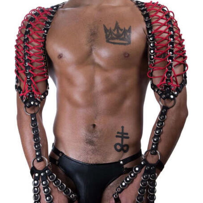 Erkek Fantazi Kol Ve Omuz Lastik Harness - APFTM182